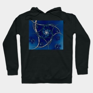 Blue and Silver Spiral Fractal Hoodie